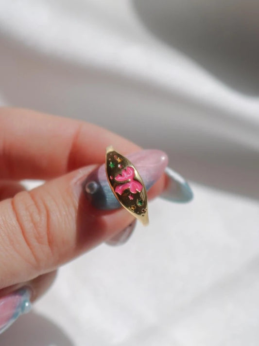 Vintage Colorful Bow Steel Ring