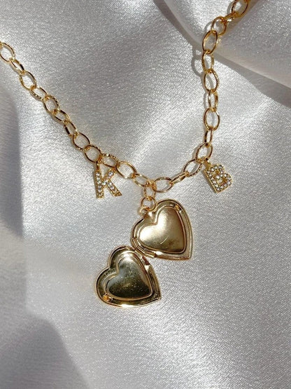 Two Letter Heart Memory Necklace