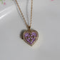 Purple Timeless Heart Personalized Photo Locket Necklace