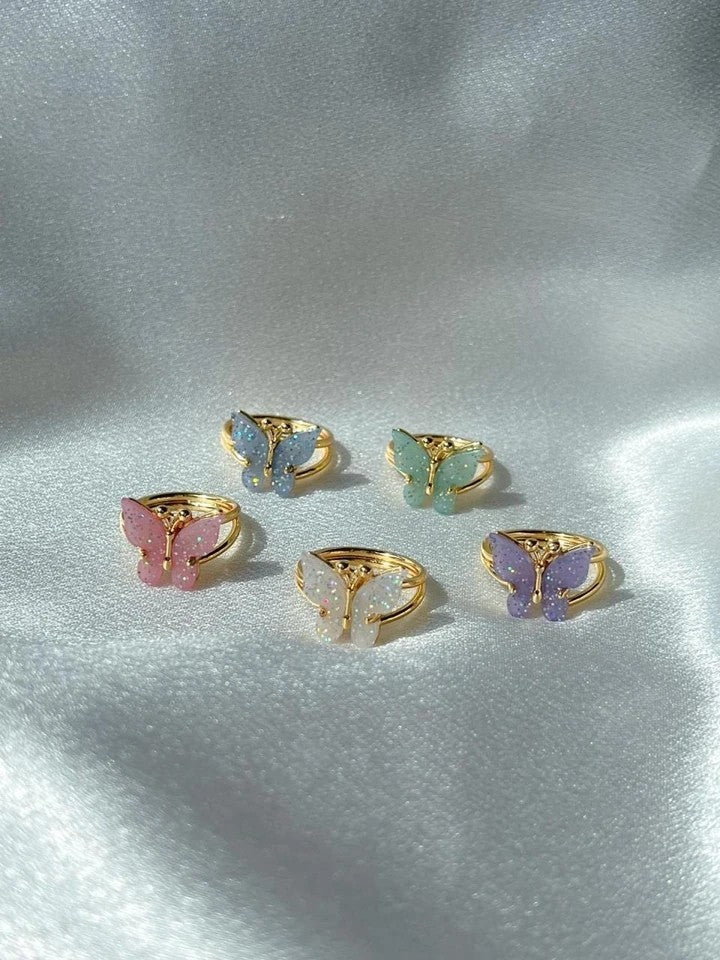 Glitter Butterfly Ring