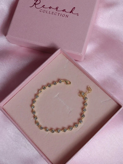 Tiny Heart Gleam 925 Silver Bracelet