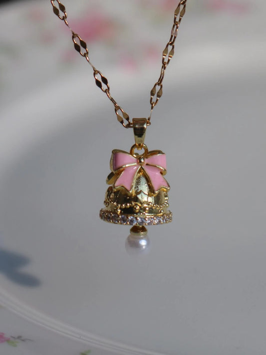Pink Merry Bell Steel Necklace