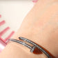 Studded Nail Steel Bracelet with Stone