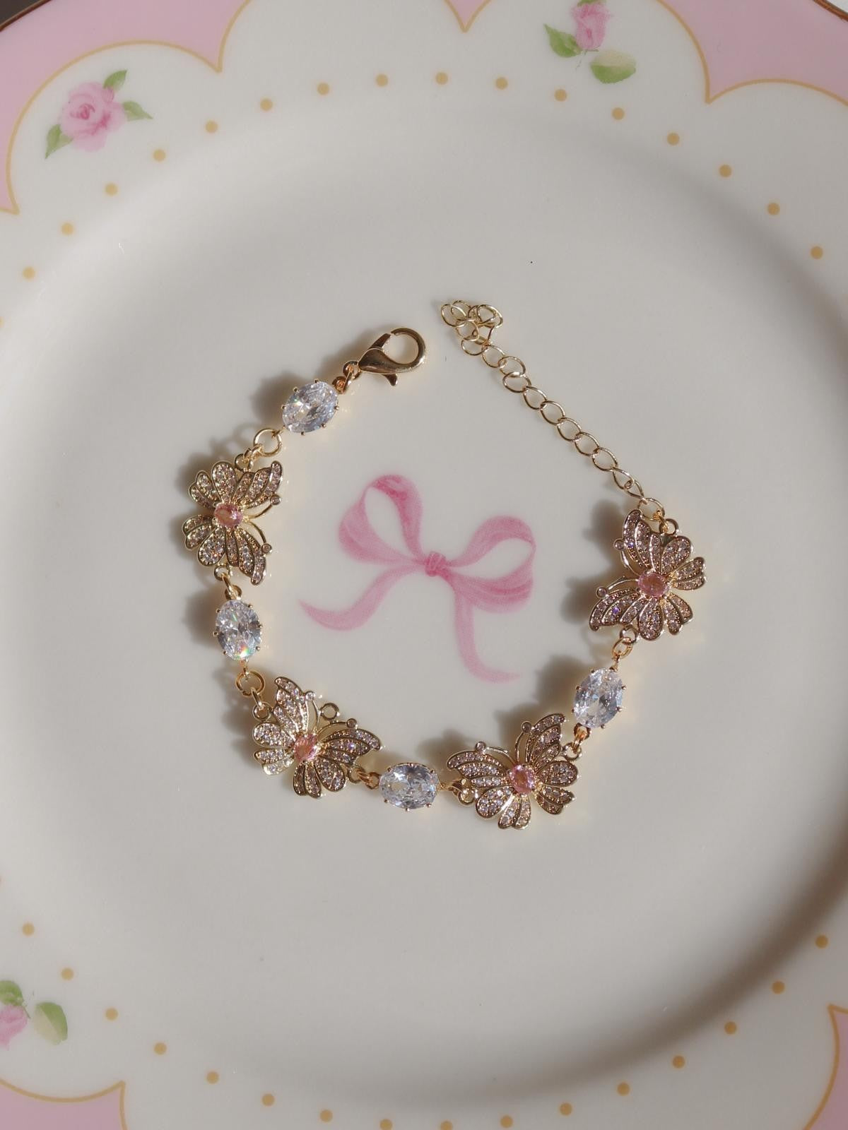 Sparkling Flora Butterfly Bracelet