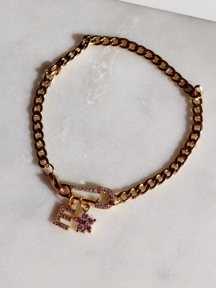 Needle With Letter Bracelet