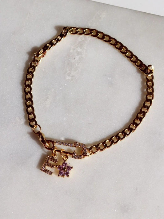 Needle With Letter Bracelet