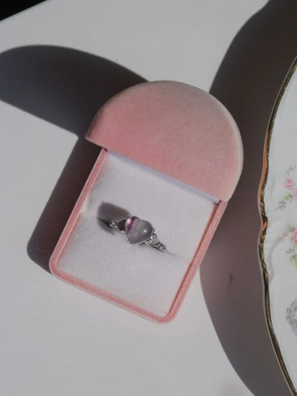 Natural Stone Heart Ring