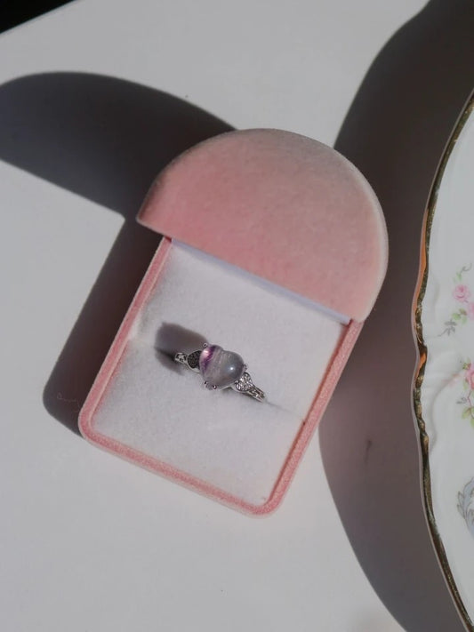 Natural Stone Heart Ring