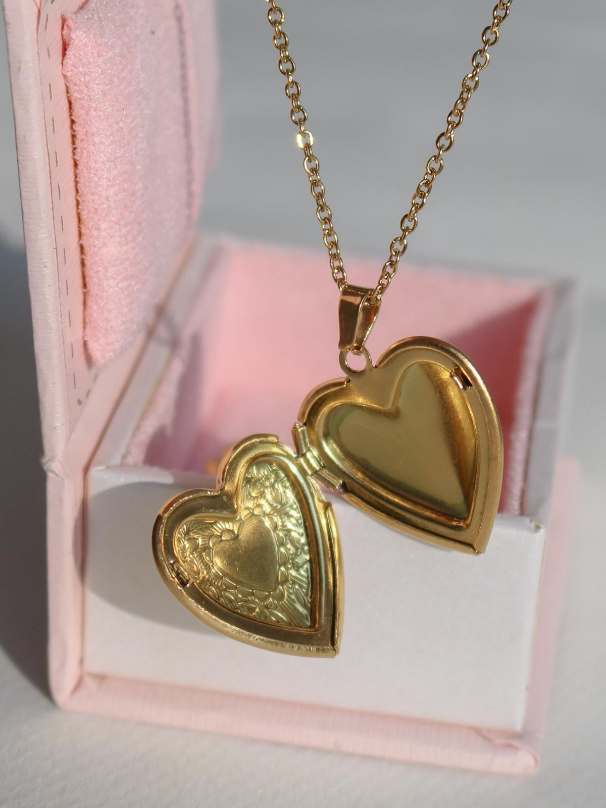 Floral Heart Personalized Photo Locket Necklace