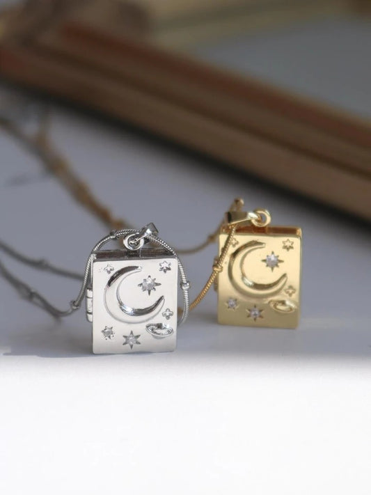 Personalized Starry Night Locket Steel Necklace