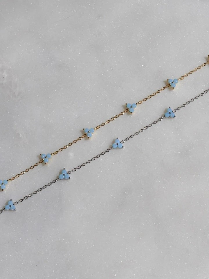 3-Piece Circle Ice Stone 925 Silver Bracelet