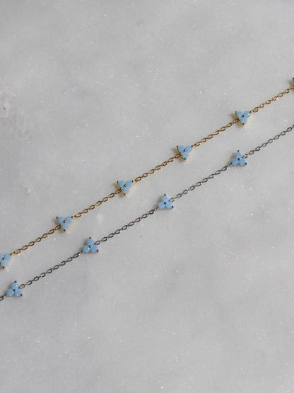 3-Piece Circle Ice Stone 925 Silver Bracelet