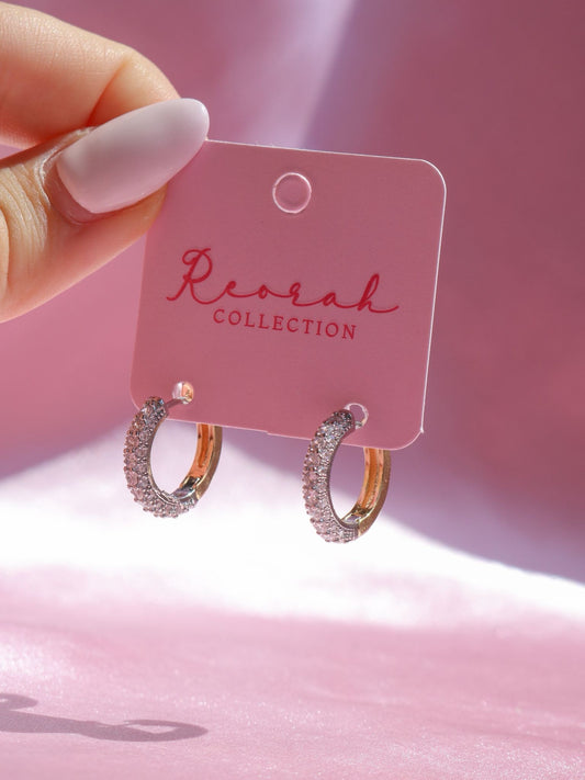 Zircon Stone Hoop Earrings