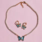 Butterfly Waterway Choker-Earring-Ring Set