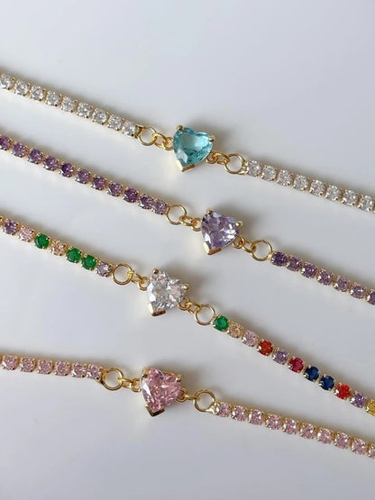 Cutie Heart Zircon Stone Choker / Necklace