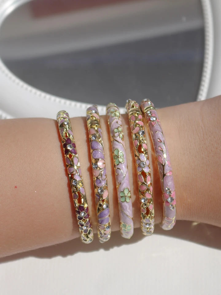 Colorful Flower Enamel Cuff Bracelet Vol. 4
