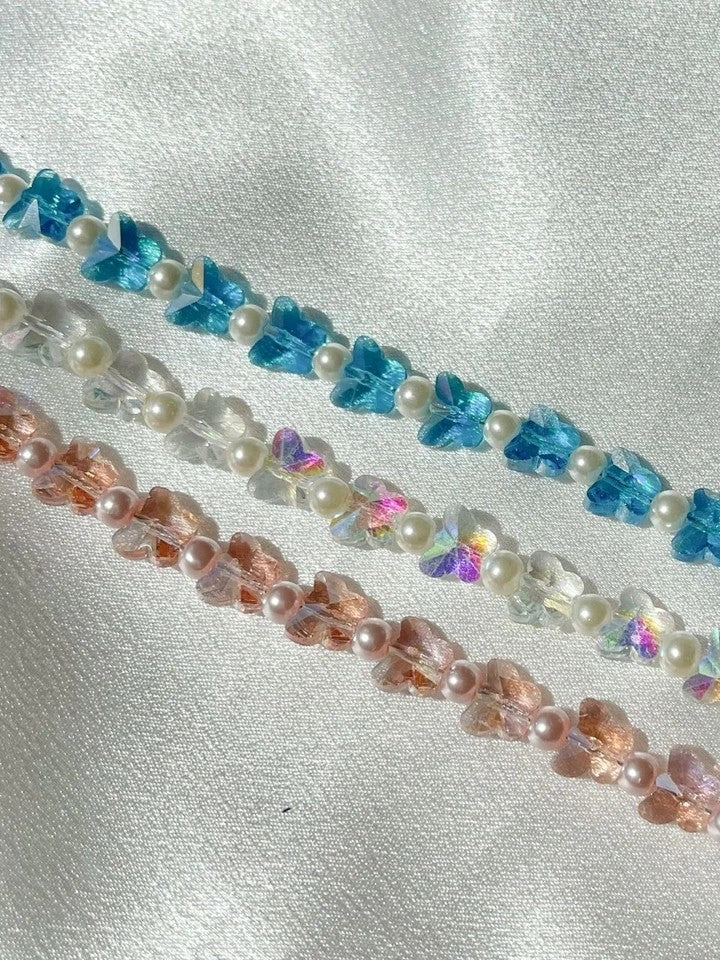 Butterfly Glass Pearl Choker