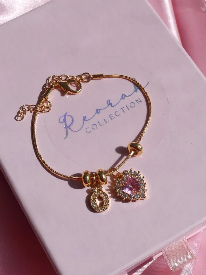Royal Heart Letter Bracelet