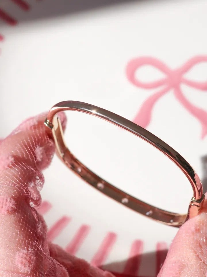 Steel Bracelet With Round Zircon Stone
