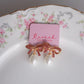Dark Pink Glittering Bow Earrings