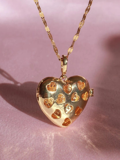 Heart Letter Locket Steel Necklace