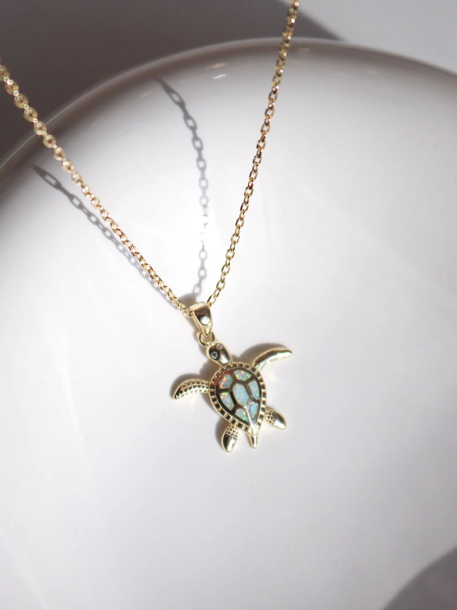 Opal Sea Turtle 925 Silver Necklace