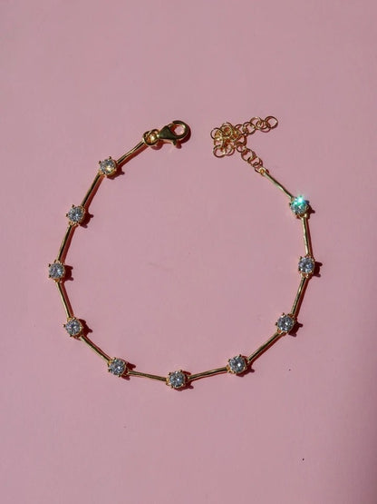 925 Silver Bracelet With Diamond Stone