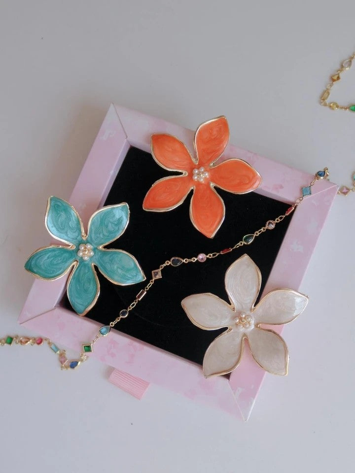 Blue Floral Grace Ring And Bracelet Set