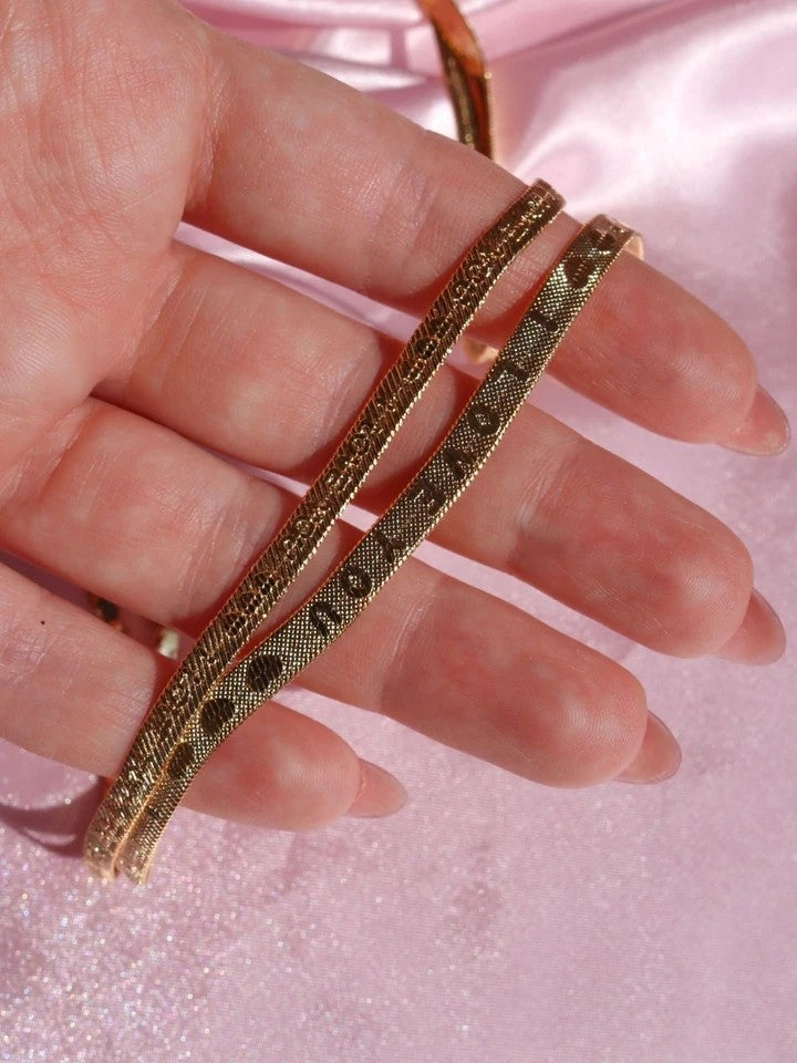 I Love You Flat Chain Necklace Thick