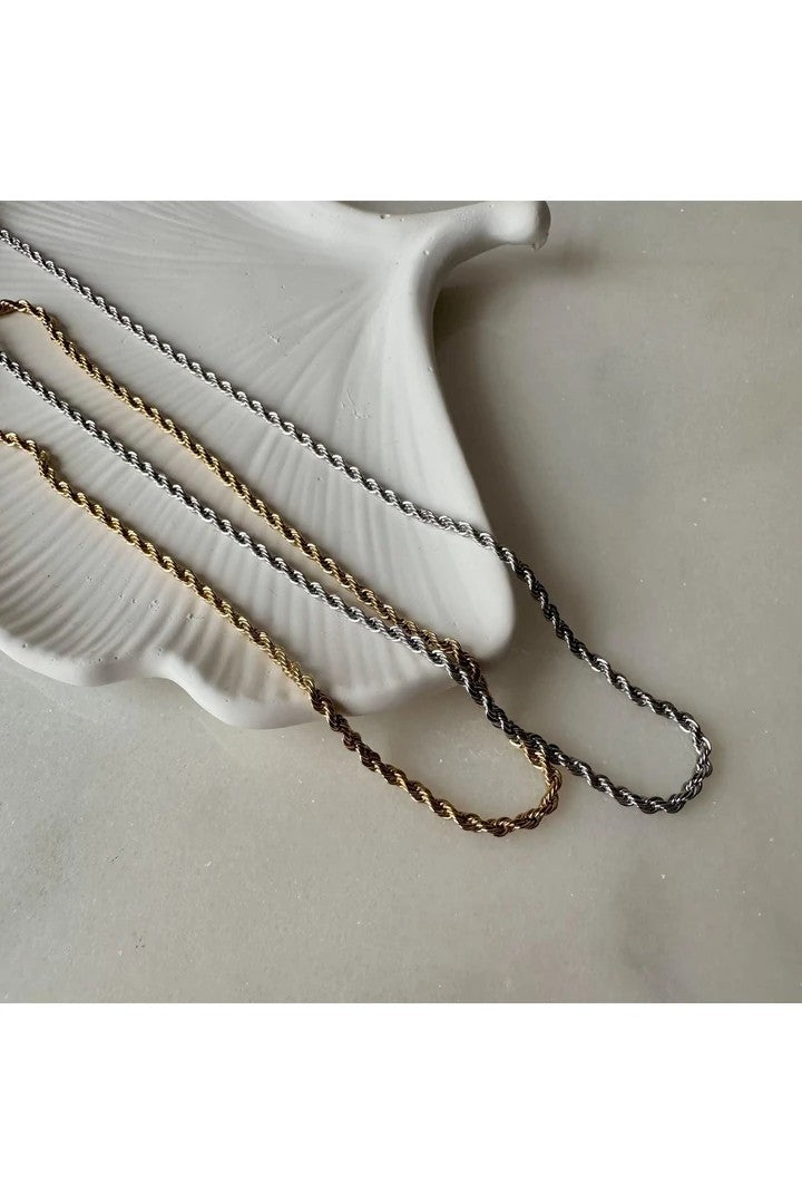 Twist Chain Necklace Steel