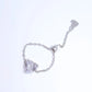 Heart Chain Ring White 925 Sterling Silver