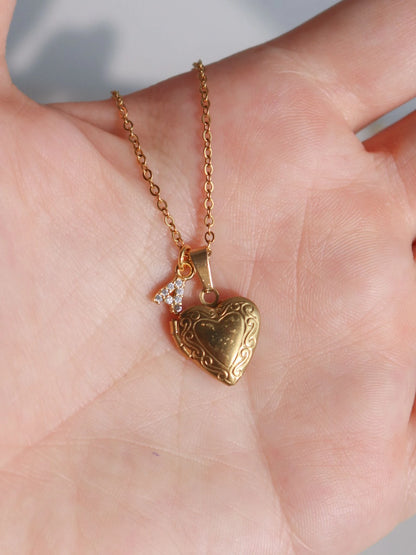 Inner Heart Personalized Letter Necklace