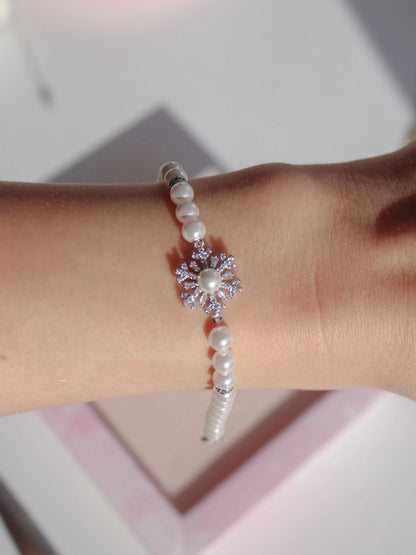 Pearl Snowflake Elevator Bracelet