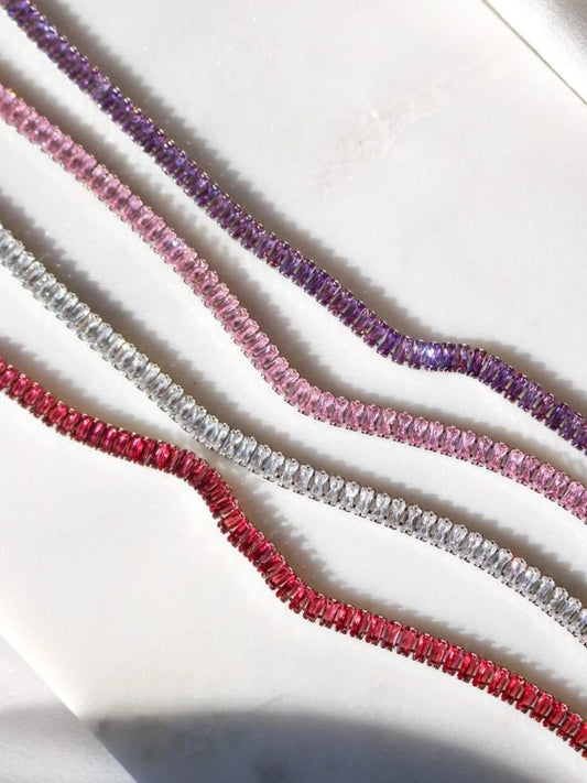 Single Color Choker With Baguette Stones