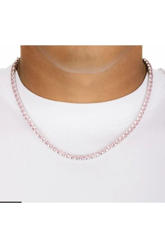 Pink Zircon Stone Waterway Necklace