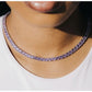 Lilac Zircon Stone Waterway Necklace - silver