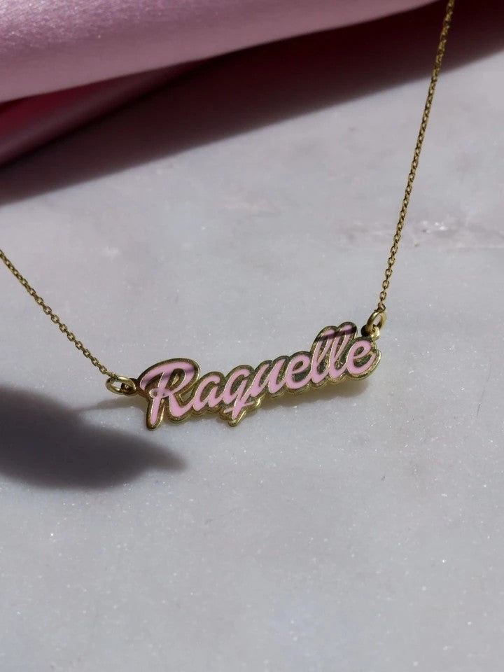 Barbara Font Enamel Name Necklace 925 Silver