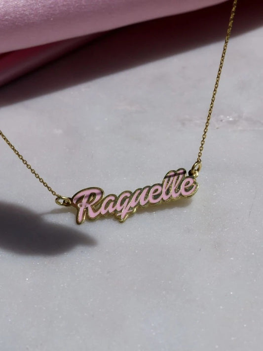 Barbara Font Enamel Name Necklace 925 Silver