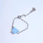 Heart Chain Ring Blue Opal 925 Sterling Silver