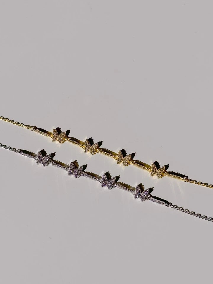 Zircon Stone Butterfly 925 Bracelet