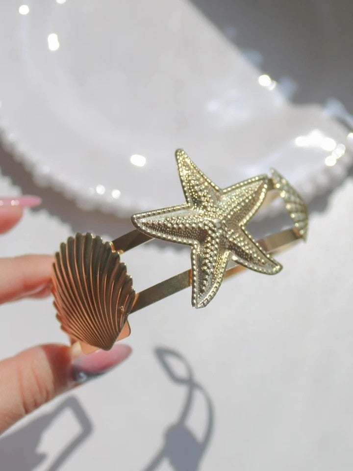 Shell Star Cuff Bracelet