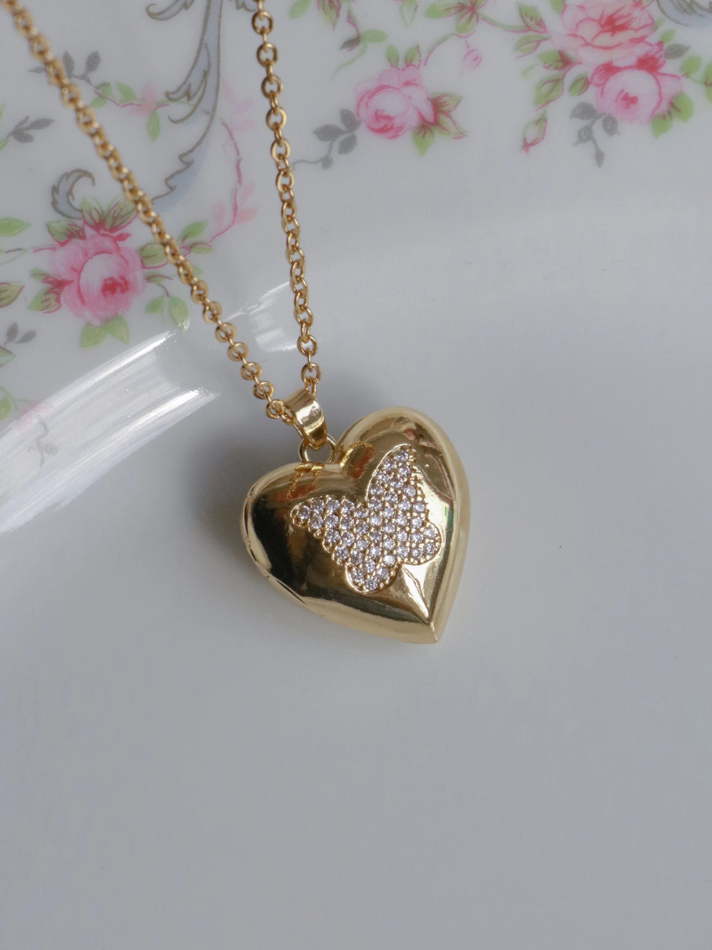 Butterfly In My Heart Personalized Photo Cover Necklace