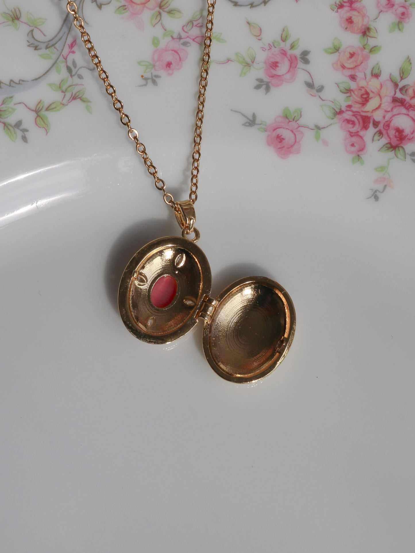 Pink Crimson Glow Personalized Photo Locket Necklace