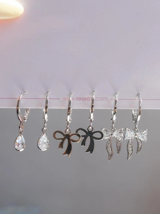 Bow Sparkle Earring Set