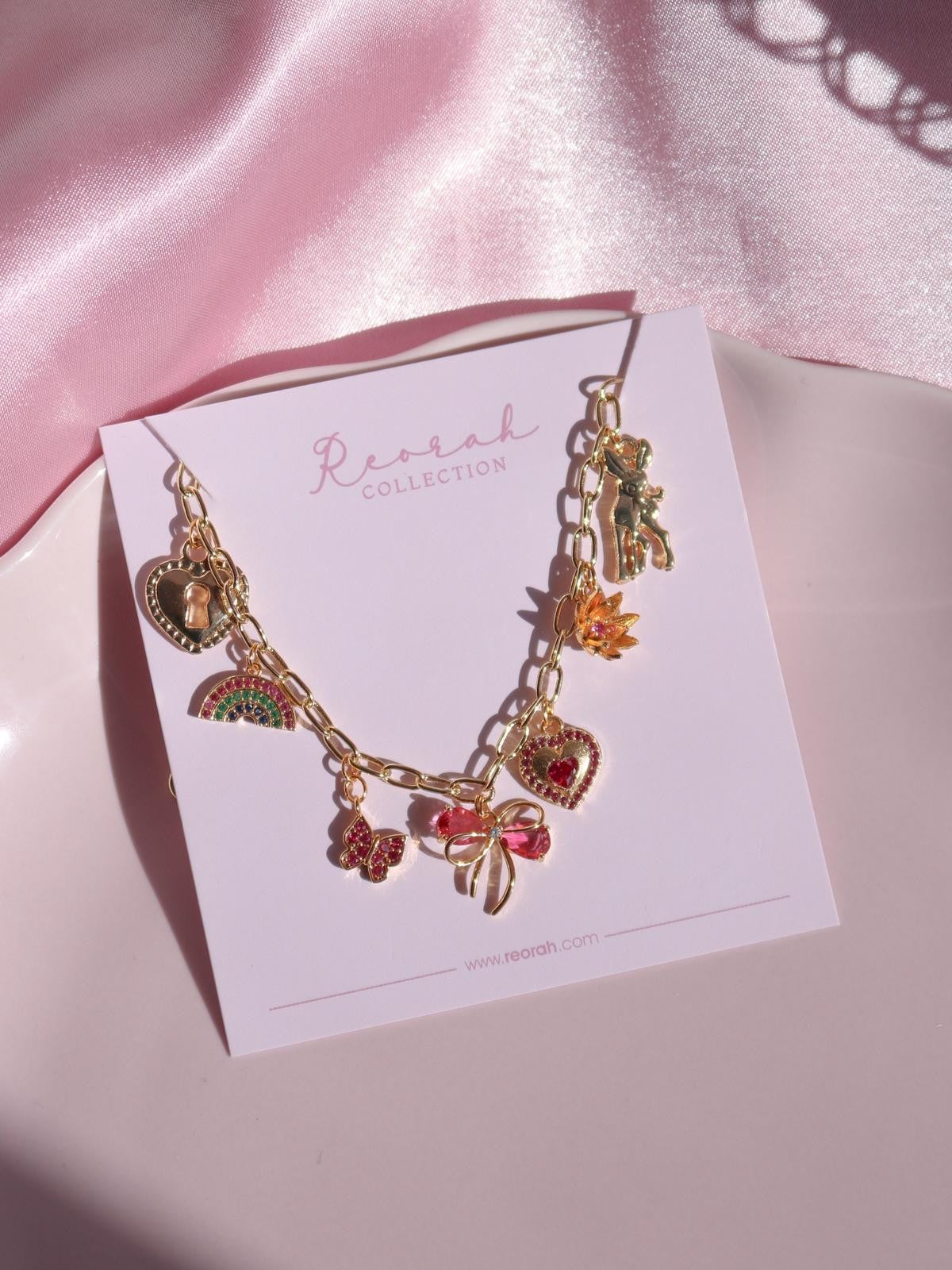 Ribbon Love Charm Necklace