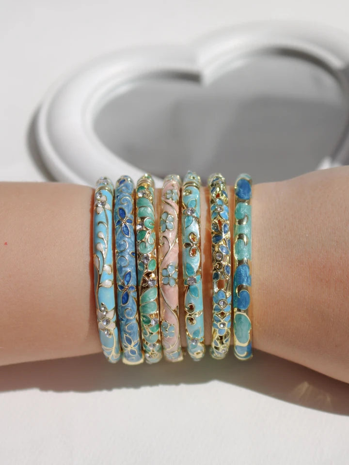 Colorful Flower Enamel Cuff Bracelet Vol. 4