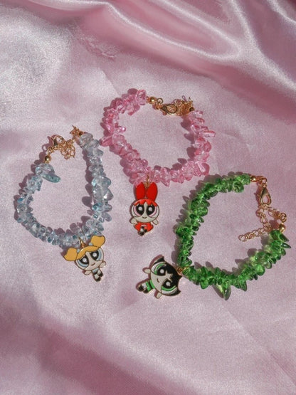 Powerpuff Girls Stone Bracelet