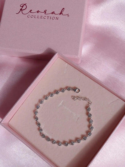 Tiny Heart Gleam 925 Silver Bracelet