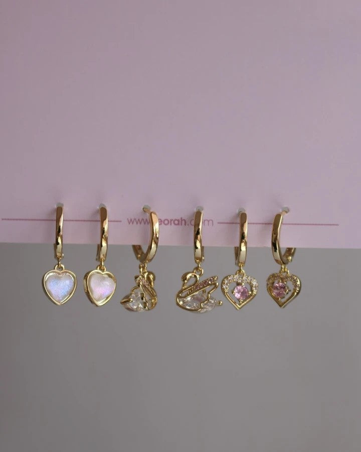 Swan Love Earring Set