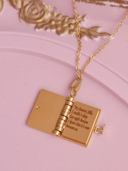 Notebook Letter To Allie Steel Necklace